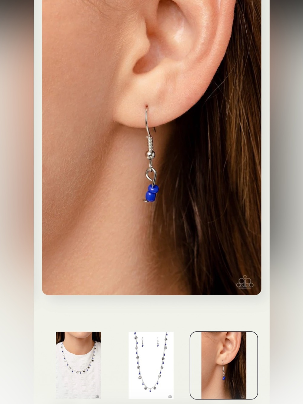 🔵🔵🔵 “SAND DOLLAR SASS” BLUE NECKLACE WITH EARRINGS ~ PAPARAZZI❗️ 🔵🔵🔵 - Picture 7 of 7